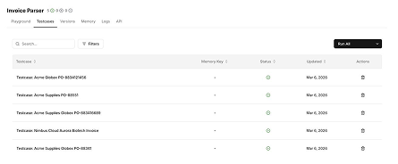 Enterprise testcases preview